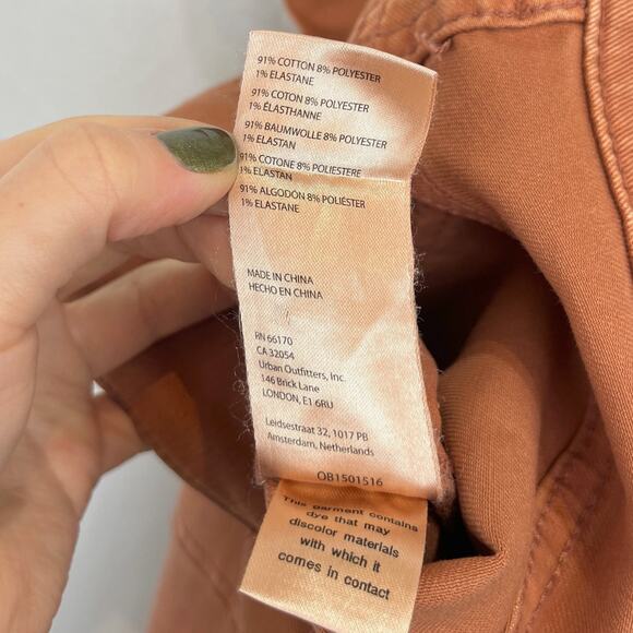 PILCRO Anthropologie The Low Rise Icon Flare Jeans Bronze Orange Size 27 - Picture 9 of 11